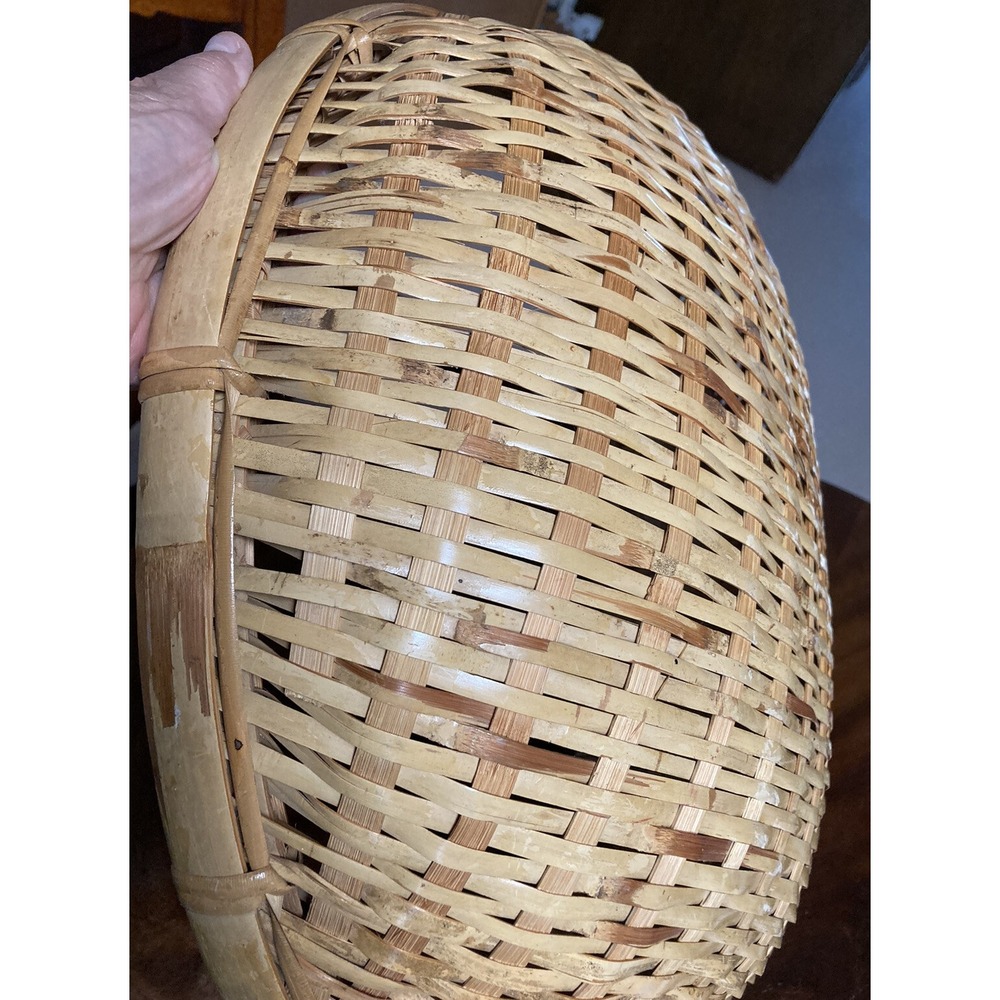 Beautiful Large Sieve Woven Split Bamboo Basket Tray Southeastern ASIA - Picture 12 of 16